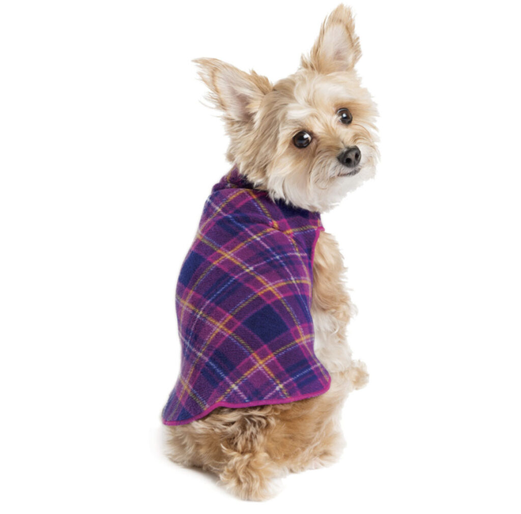 plaid fleece dog jacket