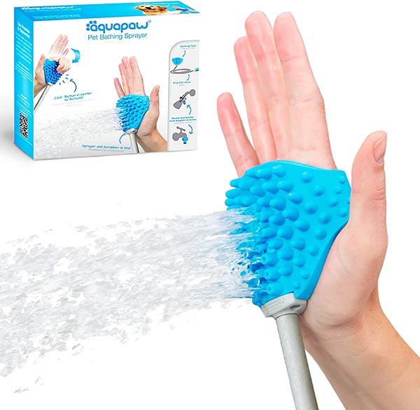 Photo of an Aquapaw Dog Bath Brush Sprayer