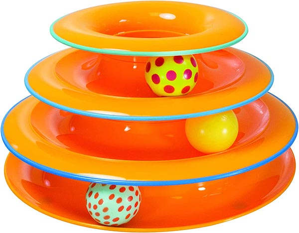 Photo of Petstages Cat Tracks Cat Toy in orange with levels of spinning balls