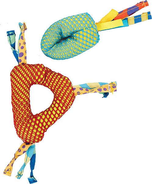 Photo of Petstages Dental Health Cat Toys in red and turquoise