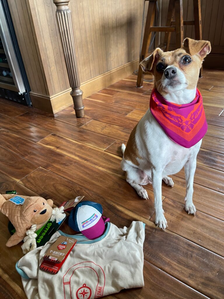 Tulip with her eco-friendly pet supplies